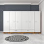 Hanah Home Armario F4 - 524 Blanco y Nogal